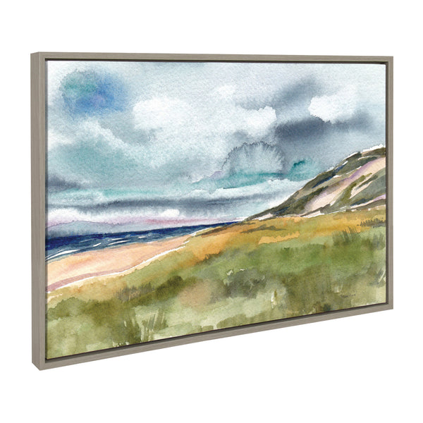 Kate & Laurel Sylvie Seascape Framed Canvas By Patricia Shaw