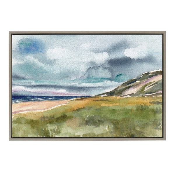 kate & laurel Sylvie Seascape Framed Canvas by Patricia Shaw