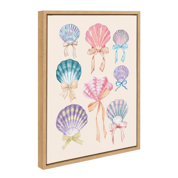 kate & laurel Sylvie Seashell Bows Framed Canvas by Honey Island Studio