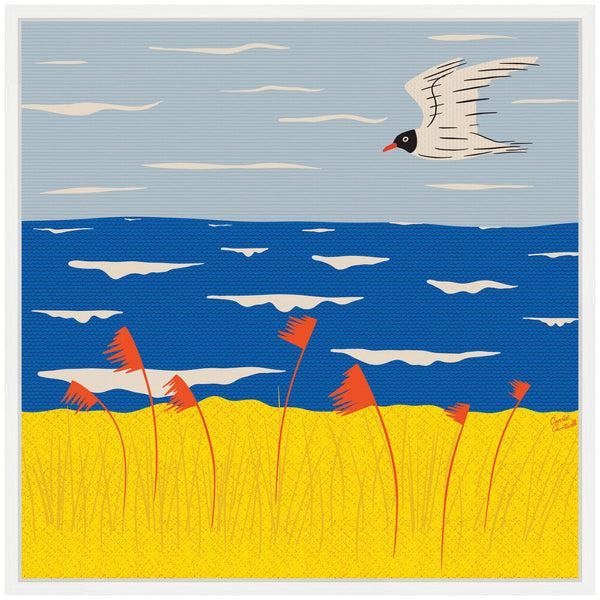 Kate & Laurel Sylvie Seaside Scene Framed Canvas By Carrie Cantwell