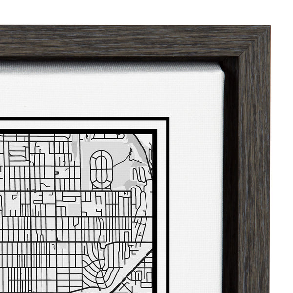 Kate & Laurel Sylvie Seattle Modern Map Framed Canvas By Jake Goossen