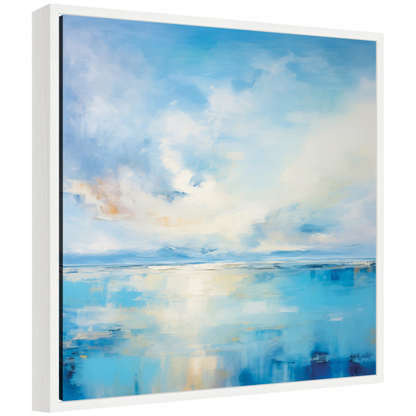Kate & Laurel Sylvie Serene Coastal Waters Tranquil Landscape Framed Canvas By The Creative Bunch Studio