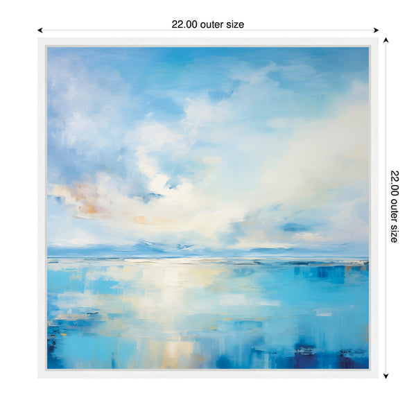 Kate & Laurel Sylvie Serene Coastal Waters Tranquil Landscape Framed Canvas By The Creative Bunch Studio