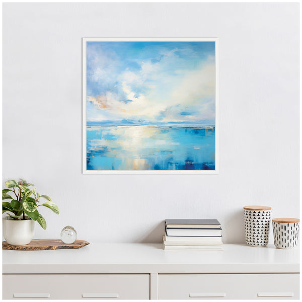 Kate & Laurel Sylvie Serene Coastal Waters Tranquil Landscape Framed Canvas By The Creative Bunch Studio