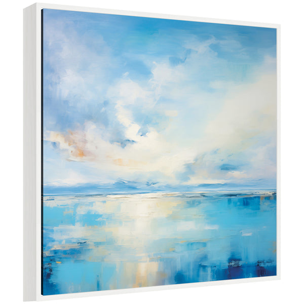 kate & laurel Sylvie Serene Coastal Waters Tranquil Landscape Framed Canvas by The Creative Bunch Studio