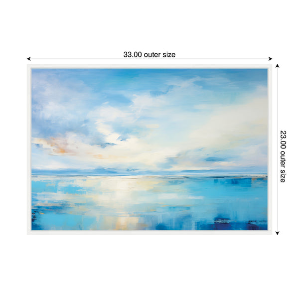 Kate & Laurel Sylvie Serene Coastal Waters Tranquil Landscape Horizontal Framed Canvas By The Creative Bunch Studio