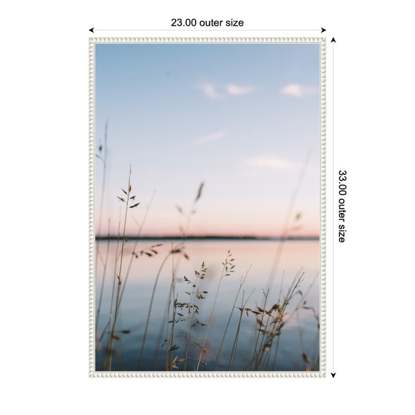 Kate & Laurel Sylvie Serene Sunset Lake Landscape Framed Canvas By Patricia Hasz Of Patricia Rae Photography