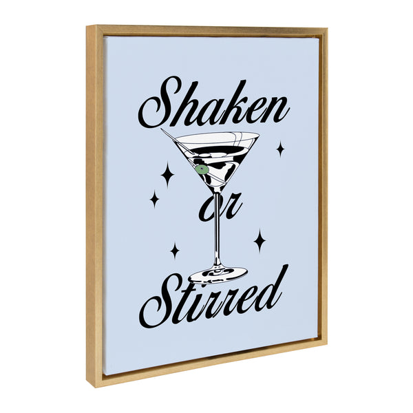 kate & laurel Sylvie Shaken or Stirred Blue Framed Canvas by Alli Standefer