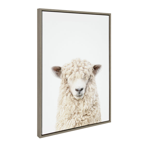 Kate & Laurel Sylvie Sheep Bangs Portrait Animal Studio Black Nosed Sheep And Dorper Sheep Framed Canvas Art Set By Amy Petrson Art Studio