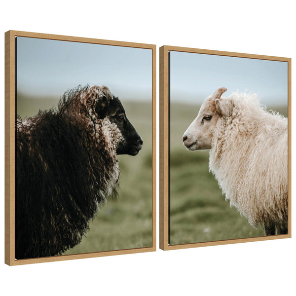 kate & laurel Sylvie Sheeply in Love Framed Canvas Art Set by Michael Schauer