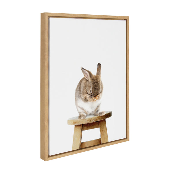 Kate & Laurel Sylvie Shy Rabbit Framed Canvas By Amy Peterson