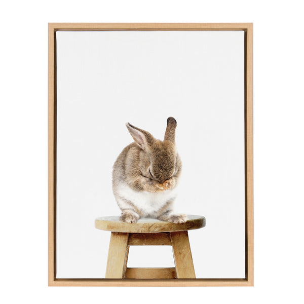 kate & laurel Sylvie Shy Rabbit Framed Canvas by Amy Peterson