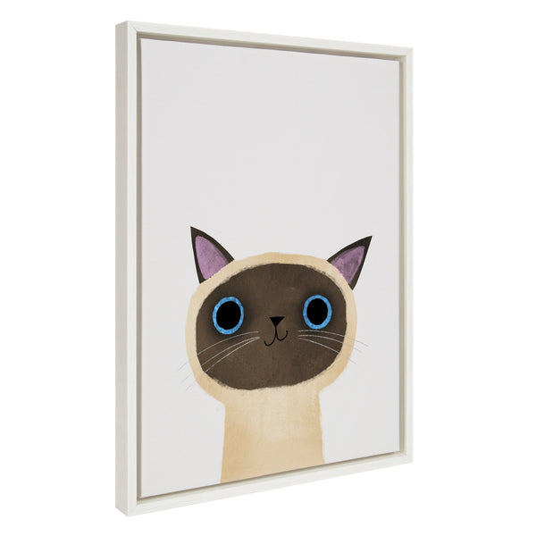 Kate & Laurel Sylvie Siamese Cat Framed Canvas By Planet Cat