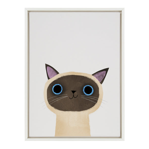 Kate & Laurel Sylvie Siamese Cat Framed Canvas By Planet Cat