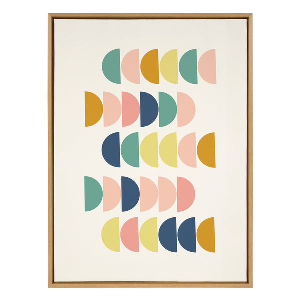 Kate & Laurel Sylvie Simple Shapes In Soft Colors Framed Canvas By Apricot And Birch
