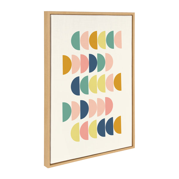 kate & laurel Sylvie Simple Shapes in Soft Colors Framed Canvas by Apricot and Birch