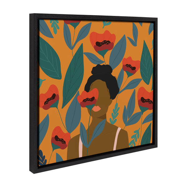 Kate & Laurel Sylvie Smell The Roses Framed Canvas By Oris Eddu