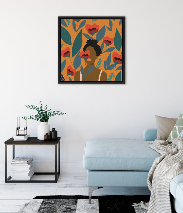 Kate & Laurel Sylvie Smell The Roses Framed Canvas By Oris Eddu