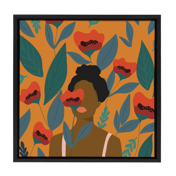 kate & laurel Sylvie Smell the Roses Framed Canvas by Oris Eddu