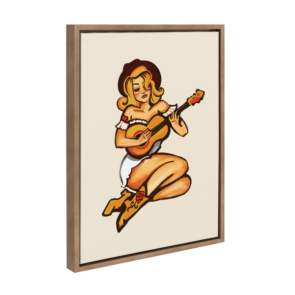 Kate & Laurel Sylvie Smokey Eyes Cowgirl Framed Canvas By The Whiskey Ginger