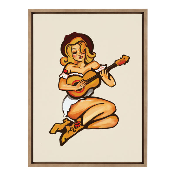 Kate & Laurel Sylvie Smokey Eyes Cowgirl Framed Canvas By The Whiskey Ginger