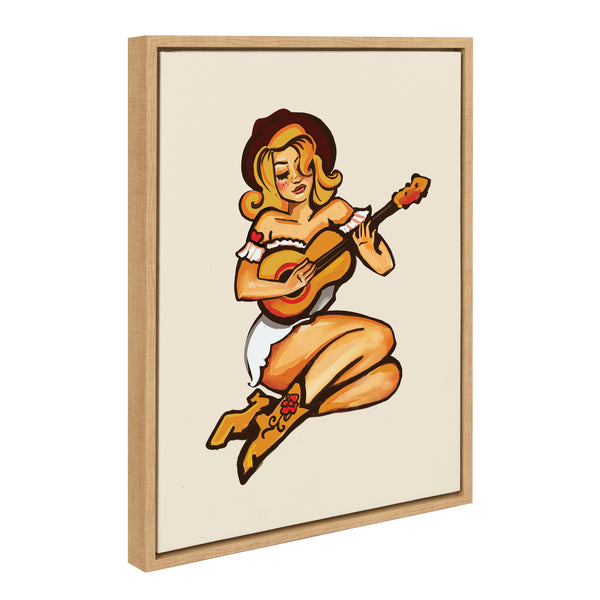 kate & laurel Sylvie Smokey Eyes Cowgirl Framed Canvas by The Whiskey Ginger