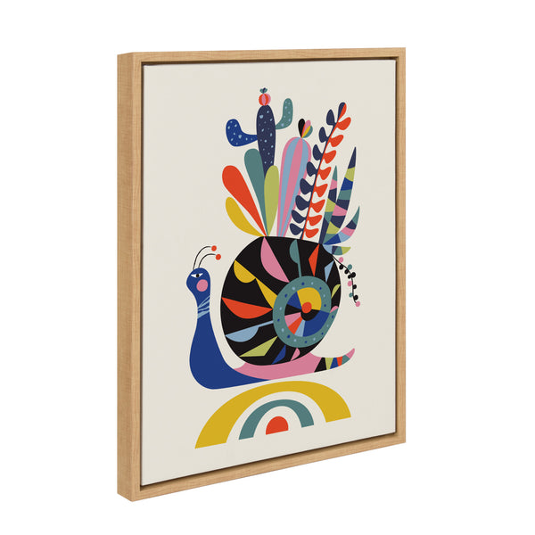 Kate & Laurel Sylvie Snail Framed Canvas By Rachel Lee Of My Dream Wall