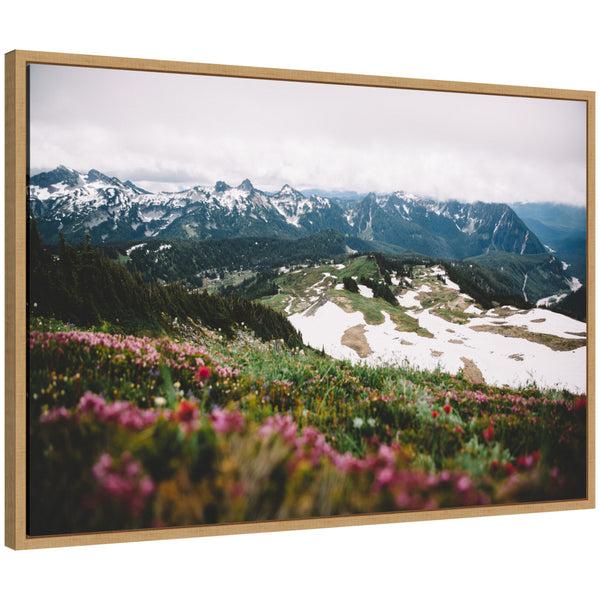 Kate & Laurel Sylvie Snow Covered Mountain Landscape Framed Canvas By Patricia Hasz Of Patricia Rae Photography