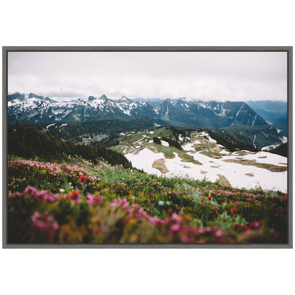 Kate & Laurel Sylvie Snow Covered Mountain Landscape Framed Canvas By Patricia Hasz Of Patricia Rae Photography