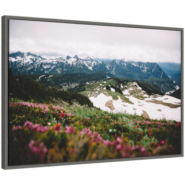 kate & laurel Sylvie Snow Covered Mountain Landscape Framed Canvas by Patricia Hasz of Patricia Rae Photography
