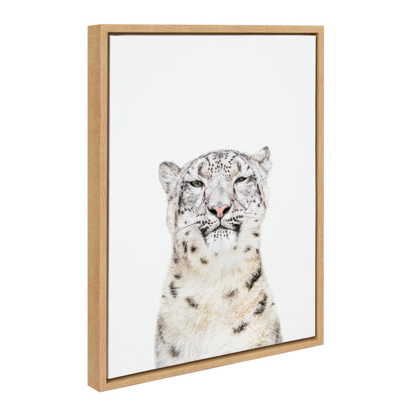 kate & laurel Sylvie Snow Leopard Portrait Framed Canvas by Amy Peterson Art Studio