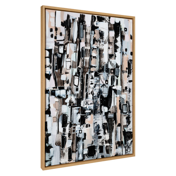 kate & laurel Sylvie Snowfall in Seattle Framed Canvas by Leah Nadeau