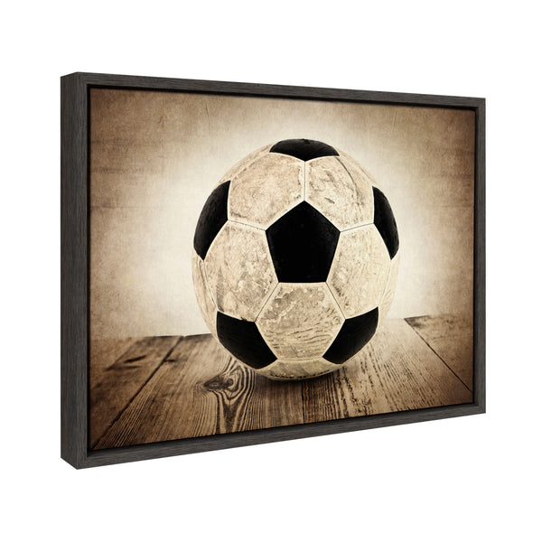 Kate & Laurel Sylvie Soccer On Wood Framed Canvas By Shawn St. Peter