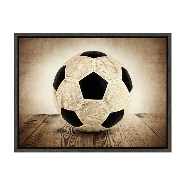 kate & laurel Sylvie Soccer On Wood Framed Canvas By Shawn St. Peter
