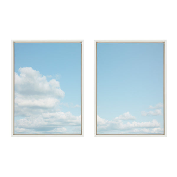 Kate & Laurel Sylvie Soft And Fluffy Clouds Framed Canvas By Stephanie Klatt