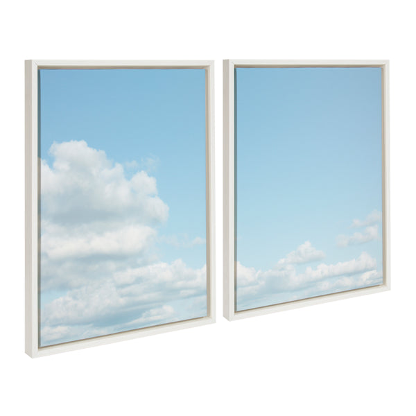 Kate & Laurel Sylvie Soft And Fluffy Clouds Framed Canvas By Stephanie Klatt