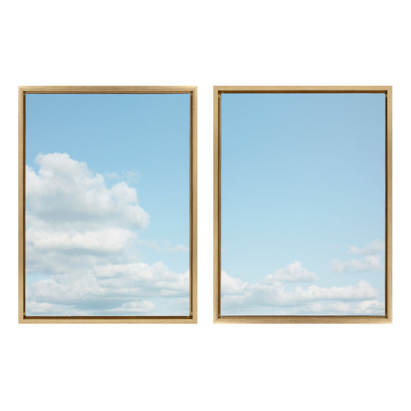 kate & laurel Sylvie Soft and Fluffy Clouds Framed Canvas by Stephanie Klatt