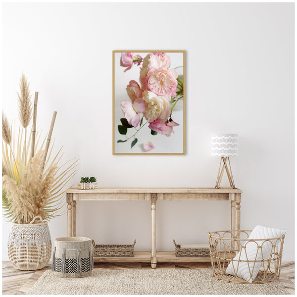Kate & Laurel Sylvie Soft Pink Flower Bouquet Framed Canvas By Kristy Campbell