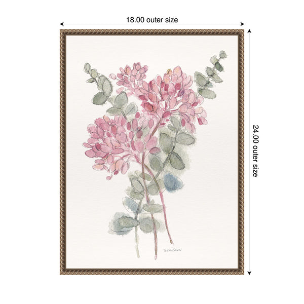 Kate & Laurel Sylvie Soft Pinkheart Florals And Eucalyptus Framed Canvas By Patricia Shaw