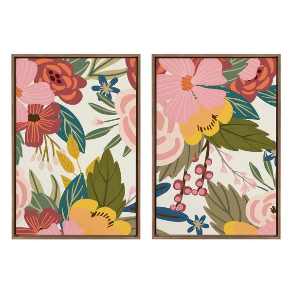 Kate & Laurel Sylvie Softly 1 And 2 Framed Canvas Art Set By Mia Charro