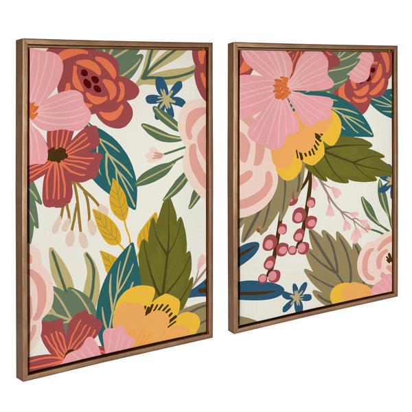 Kate & Laurel Sylvie Softly 1 And 2 Framed Canvas Art Set By Mia Charro