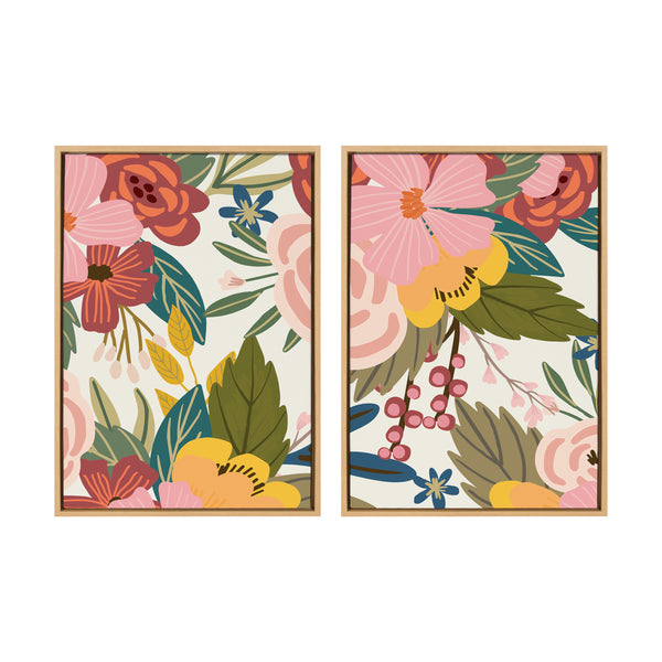kate & laurel Sylvie Softly 1 and 2 Framed Canvas Art Set by Mia Charro