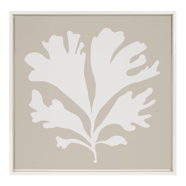 Kate & Laurel Sylvie Sophisticated Neutral Coral Beige Framed Canvas By The Creative Bunch Studio