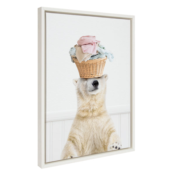 Kate & Laurel Sylvie Sorting Life Polar Bear 2 Framed Canvas By Amy Peterson Art Studio