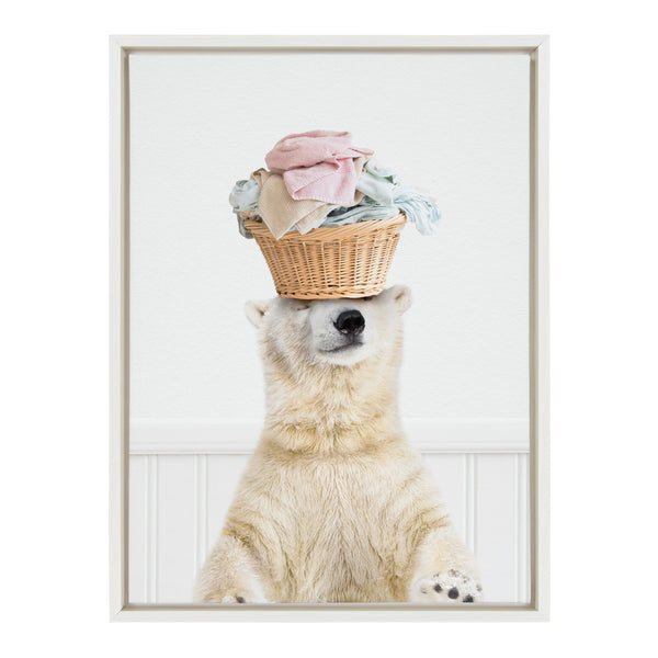 Kate & Laurel Sylvie Sorting Life Polar Bear 2 Framed Canvas By Amy Peterson Art Studio