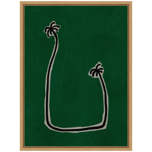 Kate & Laurel Sylvie Soul Bound Green Framed Canvas By Shatha Al Dafai