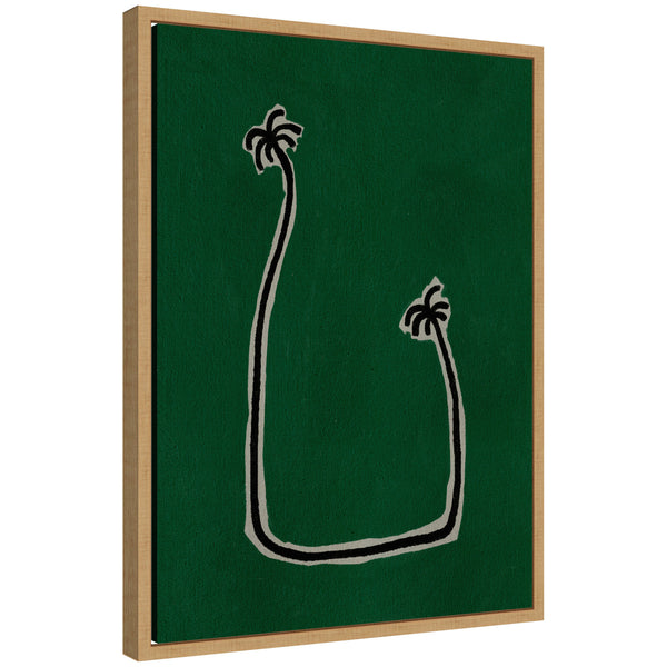 kate & laurel Sylvie Soul Bound Green Framed Canvas by Shatha Al Dafai