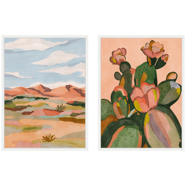 Kate & Laurel Sylvie Southwestern Dreams 1 And 2 Framed Canvas Art Set By Nikita Jariwala