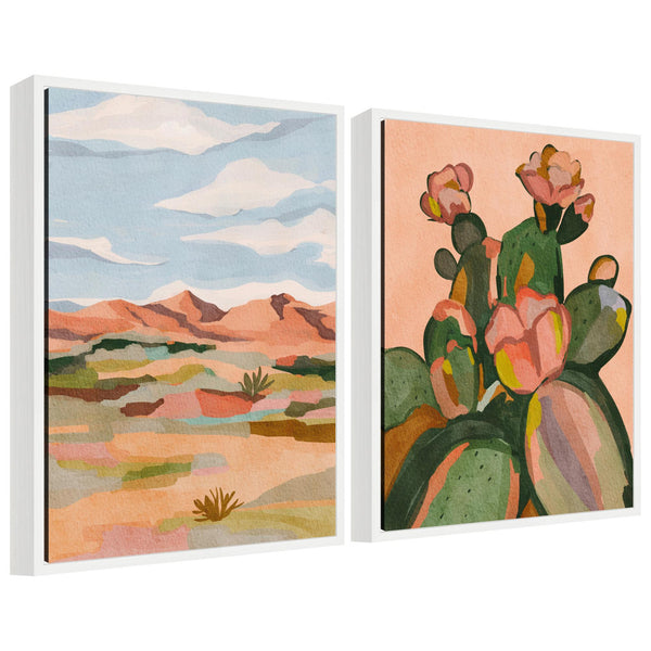 kate & laurel Sylvie Southwestern Dreams 1 and 2 Framed Canvas Art Set by Nikita Jariwala