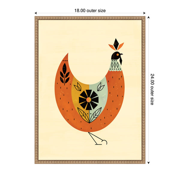 Kate & Laurel Sylvie Spring Chicken Framed Canvas By Amber Leaders